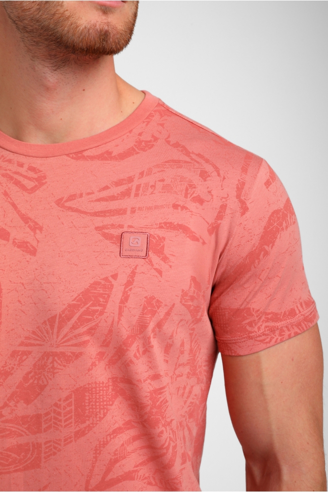 ALLOVER PRINT T SHIRT 155911 SUNSET RED